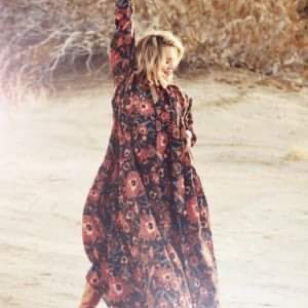 Happy X Nature Muse Maxi Floral Boho Dress Sz XS